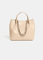 Layered Chain Detail Satchel Handbag