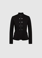 Button Detail Stand Collar Jacket