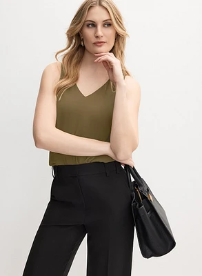Blouse sans manches en crêpe