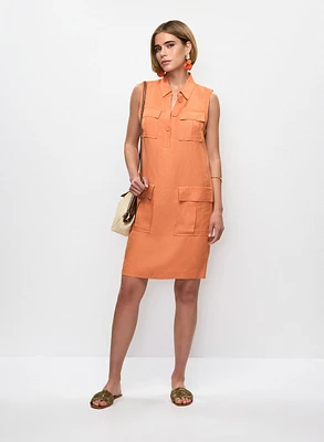 Linen-Blend Shirt Dress