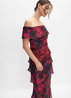 Tiered Off-Shoulder Floral Dress