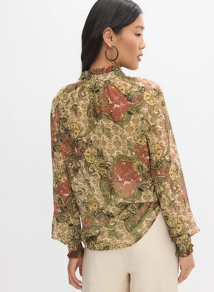 Blouse en chiffon à motif paisley
