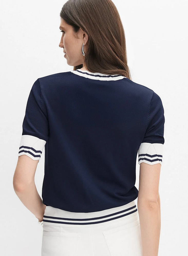 Contrast Trim Cardigan