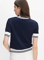 Contrast Trim Cardigan