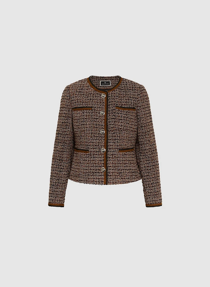 Button-Up Bouclé Jacket