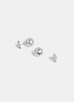 Crystal Clover Pearl Back Earrings