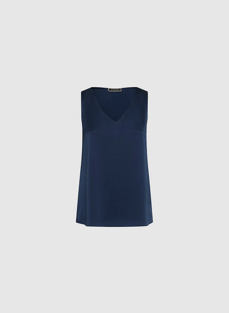 Essential V-Neck Satin Tank Top