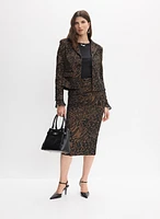 Leopard Print Notch Collar Jacket