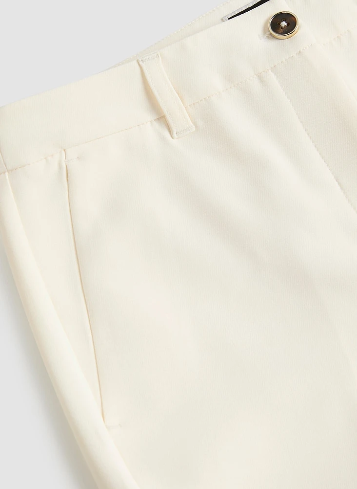 Pantalon droit longueur cheville à revers