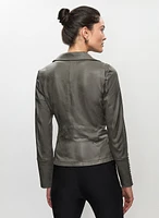 Joseph Ribkoff - Stud Embellished Vegan Leather Jacket