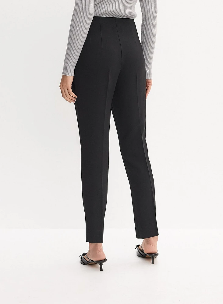 Juliette Dart Waist Straight-Leg Pants