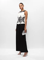 Peplum Style Wide Leg Jumpsuit