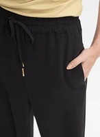 Drawstring Waist Wide-Leg Pants