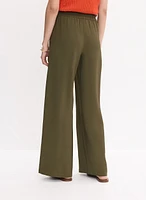 Drawstring Waist Wide-Leg Pants