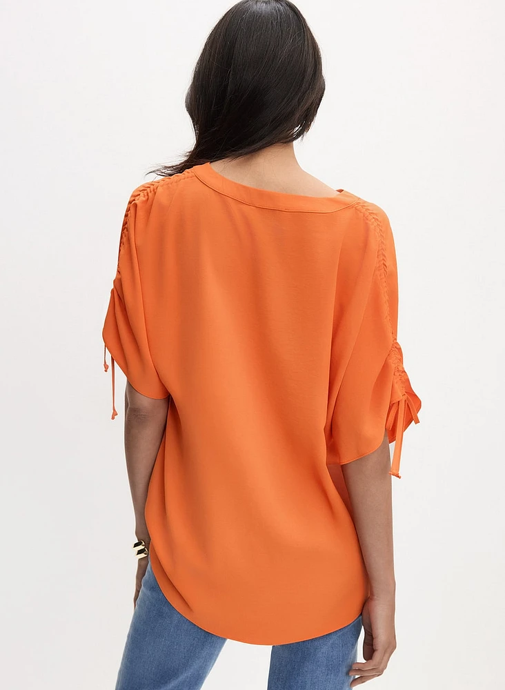 Joseph Ribkoff - Ruched Sleeve Blouse