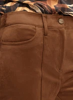 Pantalon large en faux suède