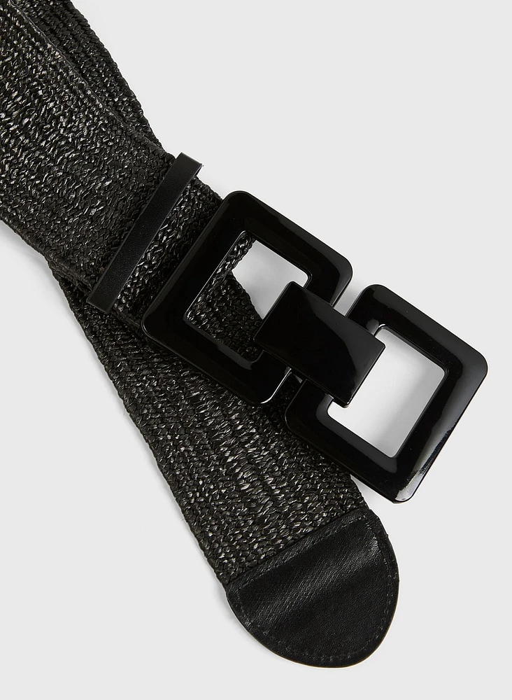 Square Buckle Braided Belt