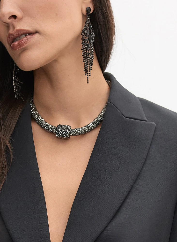 Crystal Embellished Collar Necklace