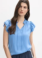 Satin Ruffle Blouse