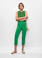 Pull-On Slit Hem Capris