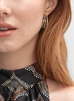 Textured 2-Tone Hoop Earrings