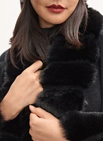 Faux Fur Trim Poncho