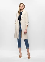 Faux Suede Open Front Jacket