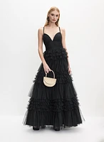 Tiered Mesh Gown