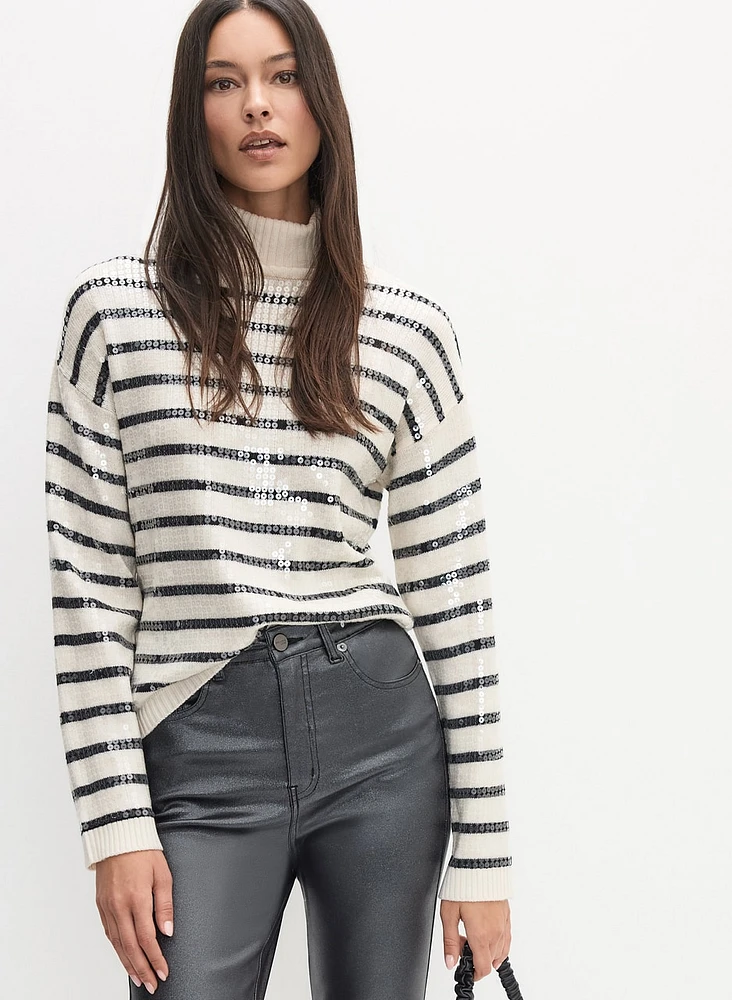 Striped Sequin Sweater