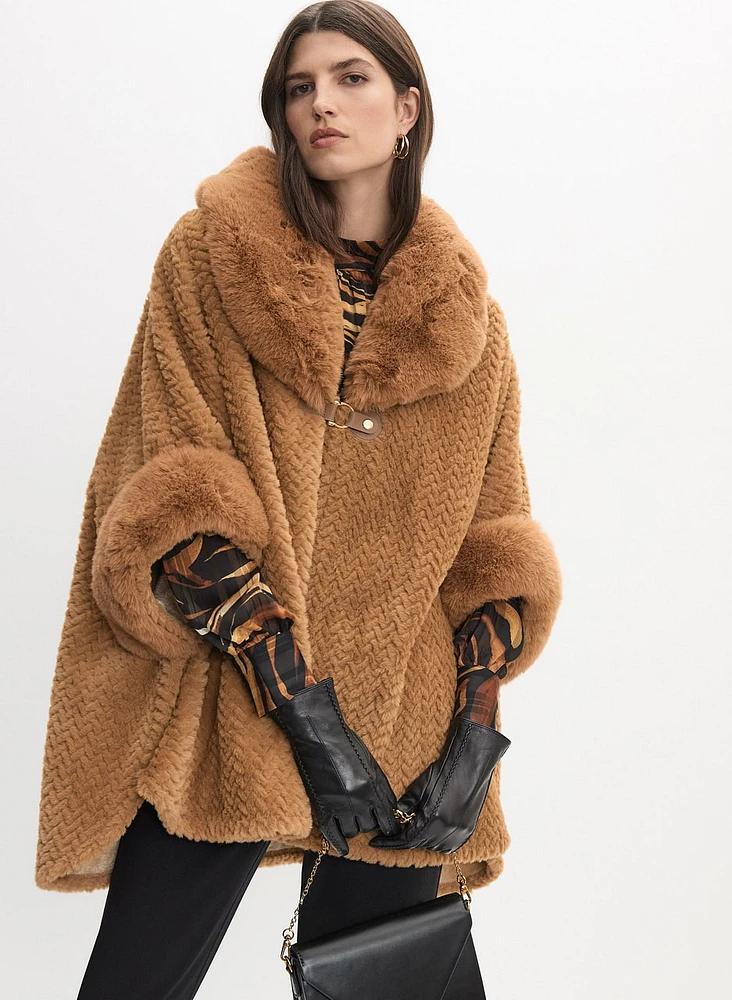 Faux Fur Poncho