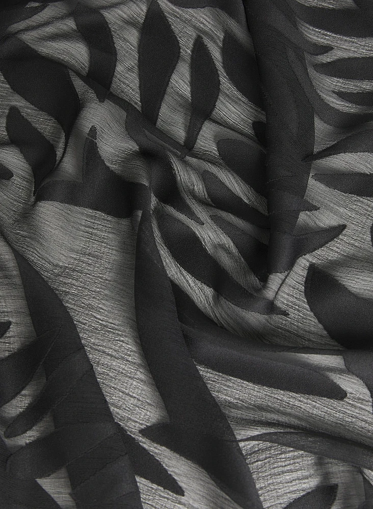 Sheer Leaf Motif Wrap