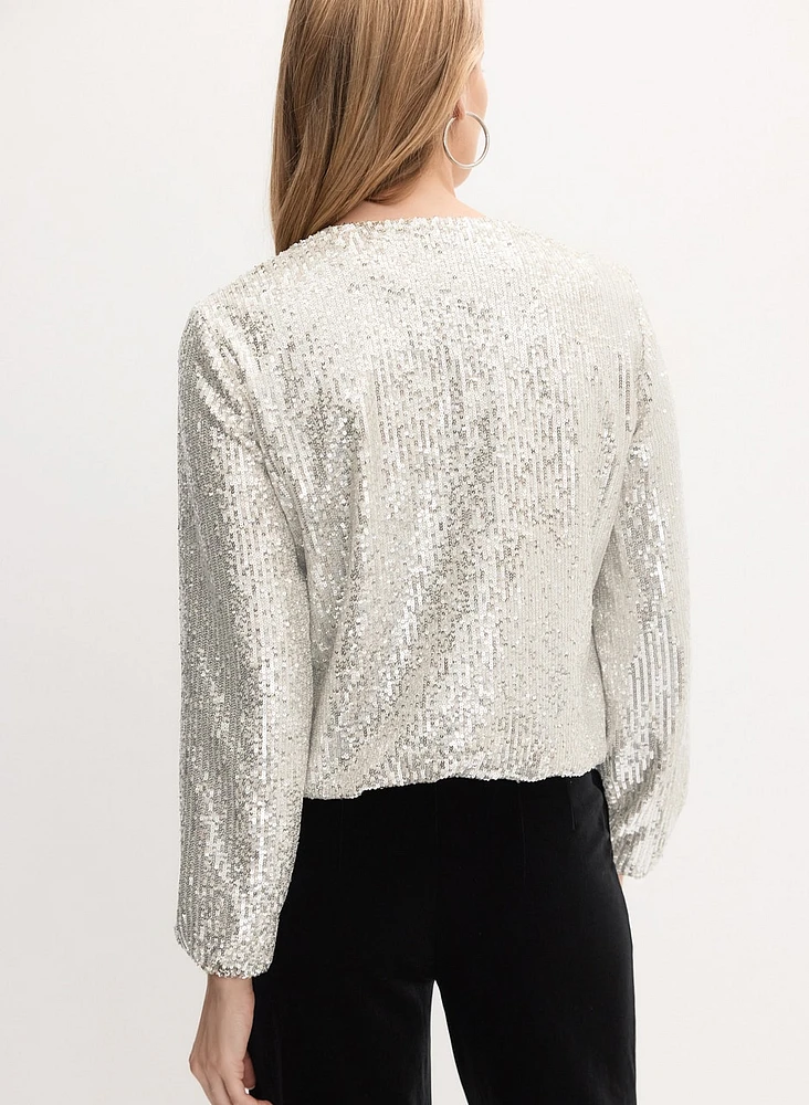 Veste à paillettes métalliques