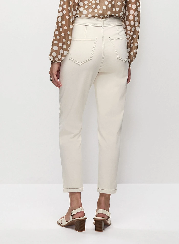 Pantalon en denim à taille nouée