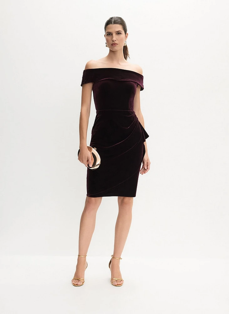 Off-the-Shoulder Velvet Dress