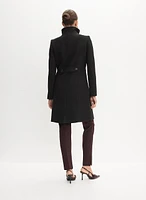 Stand Collar Wool-Blend Coat