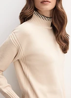 Funnel Neck Knit Sweater