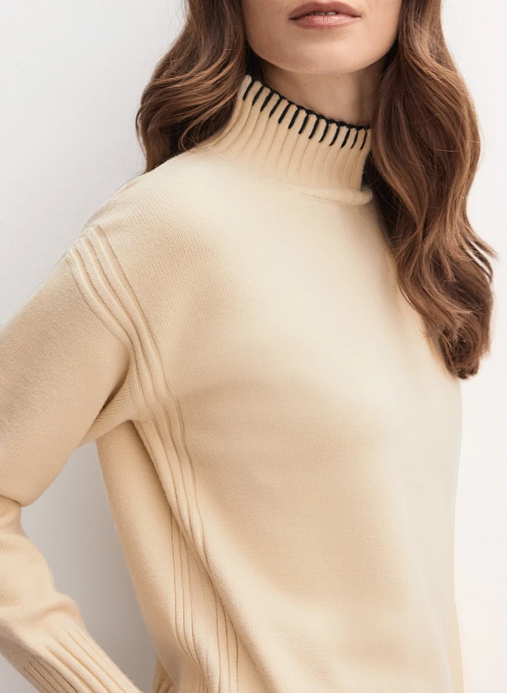 Funnel Neck Knit Sweater