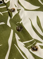 Leaf Linen-Blend Dress