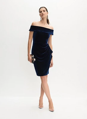 Off-the-Shoulder Velvet Dress