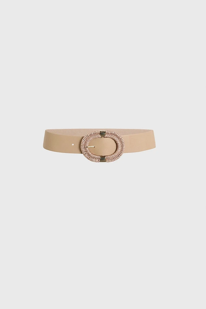 Oval Buckle Elastic Belt