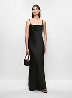 BA Nites - Pleated Satin Evening Dress