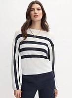 Striped Placement Print Sweater