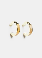 Two-Tone Hoop Earrings