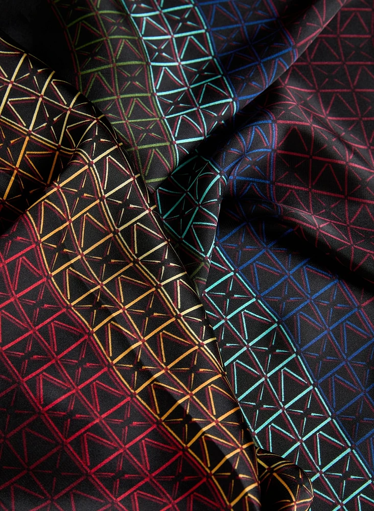 Ombre Geometric Print Scarf