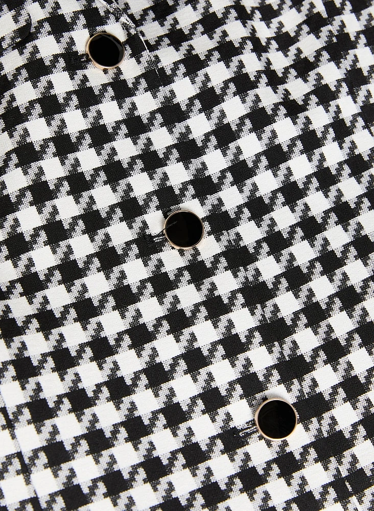 Houndstooth Print Jacket