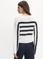 Striped Placement Print Sweater