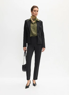 Single-Button Blazer, Satin Blouse & Giselle Pants