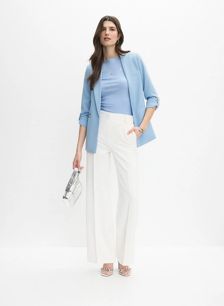 Rolled Sleeve Jacket & Soho Wide-Leg Pants