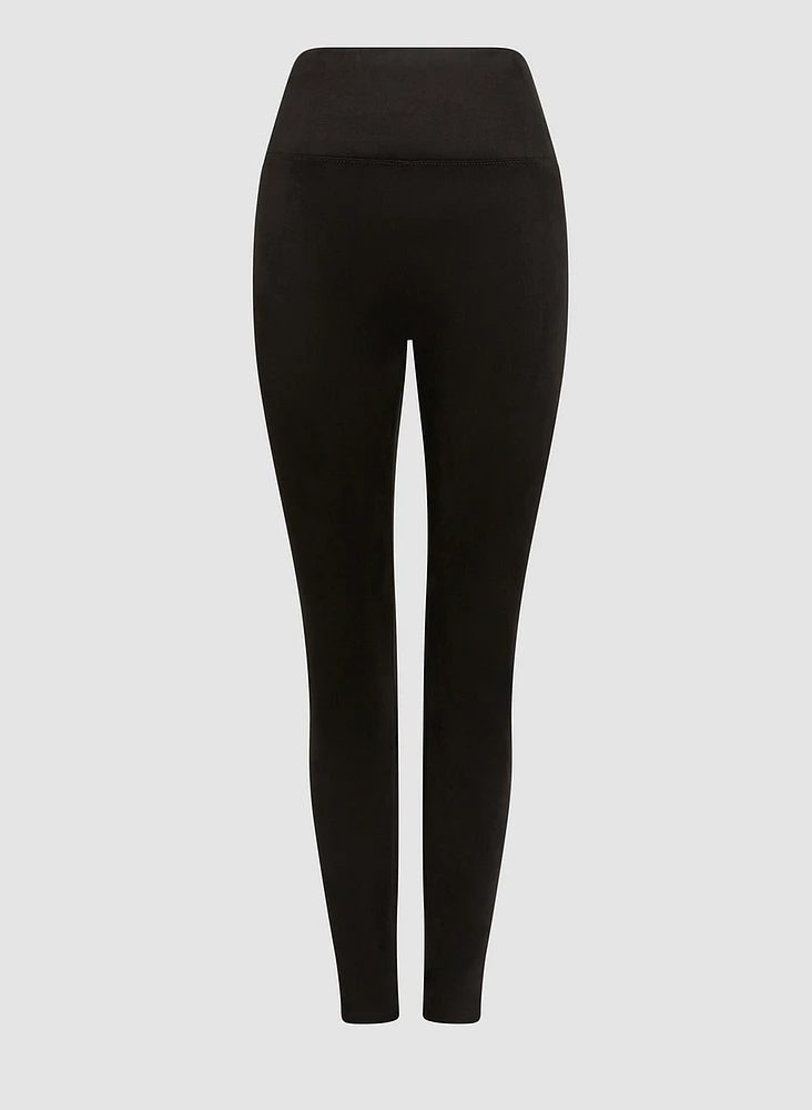 Faux Suede Pull-On Leggings