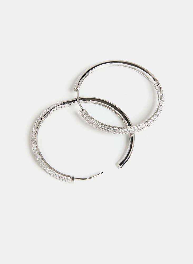 Crystal Detail Hoop Earrings